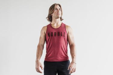 Nobull Men's Tank Tops Red | Australia (FI3697)